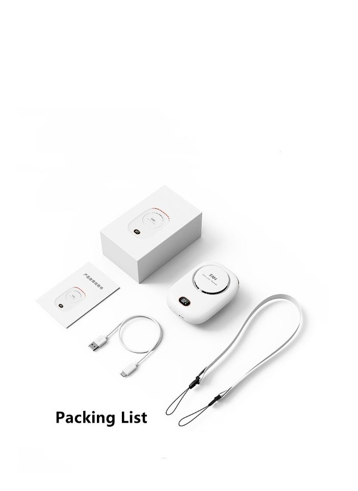 YUNSYE YUNSYE Portable Hanging Neck Fan, USB Portable Neck  white color Fan, Mini Hanging Neck Fan with Adjustable Lanyard and Bracket,3 Speed for Women Kids Girls Men Outdoor Travel Camping Park Fan  - Image 4