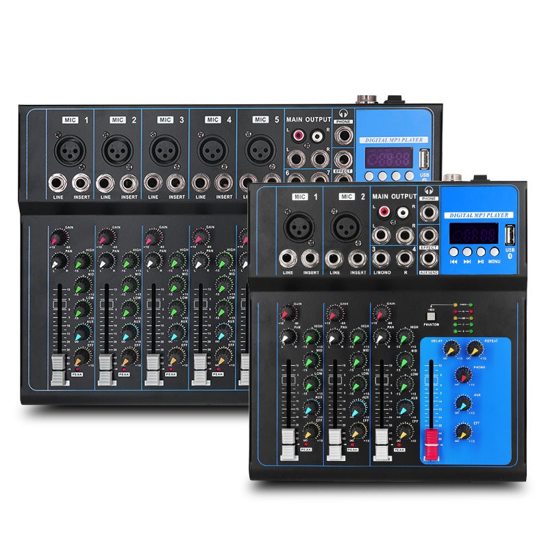 4-Channel, 7-Channel, 8-Channel Mixer With Ring Cow Amplifier For Live Streaming, Recording, Home Use, Stage Use, With Usb And Bluetooth, Usb Direct Recording - Image 4