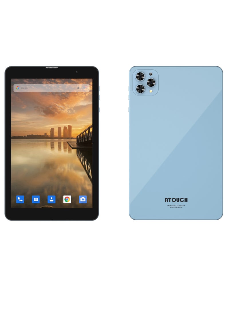 ATOUCH Android Kids Tablet Early Education 8 Inch Toddler Tab 8GB RAM 256GB ROM Bluetooth WiFi Dual SIM Parental Control Mode Dual Camera EVA Case with Built-in Stand Blue - Image 4
