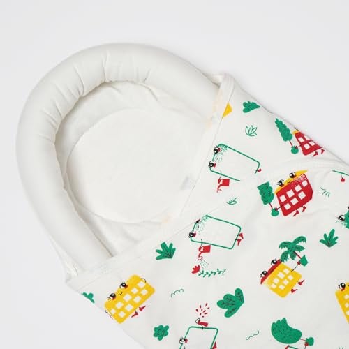 TIDY SLEEP Baby Swaddle Wrappper Adjustable for Newborn || 100% Cotton Soft || Newborn Blanket for 0-3 Months (White Wild City) - Image 2