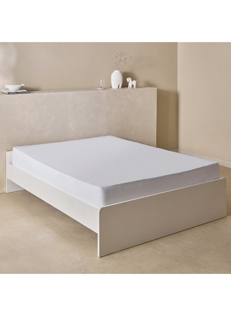 Home Box Bristol Polycotton Olympic Queen Fitted Sheet 200 x 25 x 160 cm - Image 1