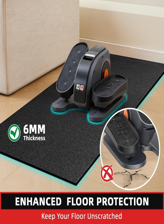 GymCope Exercise Equipment Mat 48x24, 6mm Thick High-Density Treadmill Mat for Exercise Bike,Elliptical,Exercise Mat for Jump Rope,Workout,Yoga,Gym Flooring for Hardwood Floor Carpet Protection - Image 5