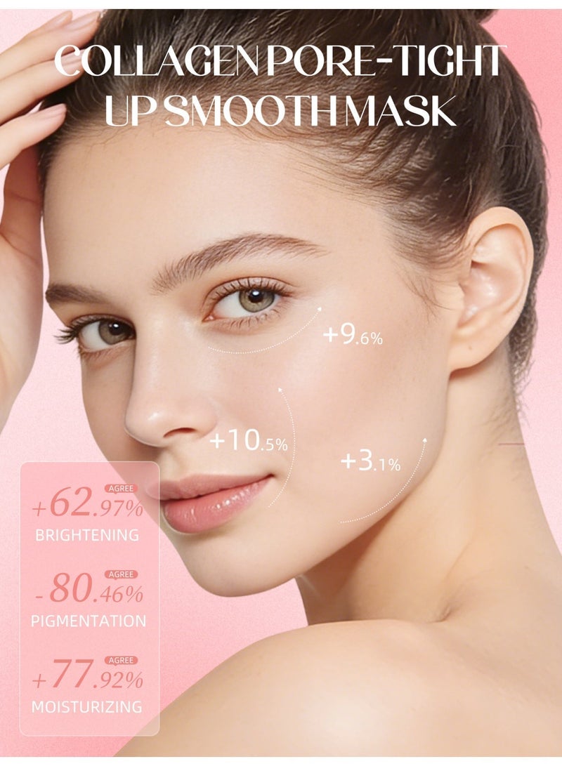 MOOYAM Collagen Pore-Tight Up Smooth Mask, Brightening, Hydrating, Firming and Moisturizing, Pore Refining & Moisturizing Treatment, Real Deep Mask Daily Skincare for All Skin Types 4Pcs - Image 2
