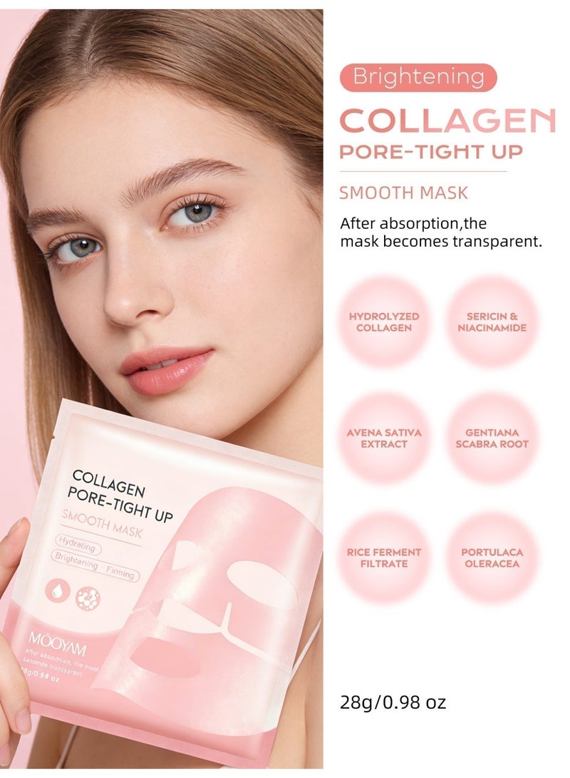 MOOYAM Collagen Pore-Tight Up Smooth Mask, Brightening, Hydrating, Firming and Moisturizing, Pore Refining & Moisturizing Treatment, Real Deep Mask Daily Skincare for All Skin Types 4Pcs - Image 4