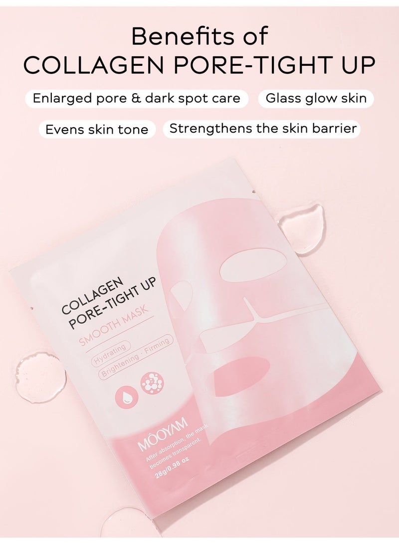 MOOYAM Collagen Pore-Tight Up Smooth Mask, Brightening, Hydrating, Firming and Moisturizing, Pore Refining & Moisturizing Treatment, Real Deep Mask Daily Skincare for All Skin Types 4Pcs - Image 5