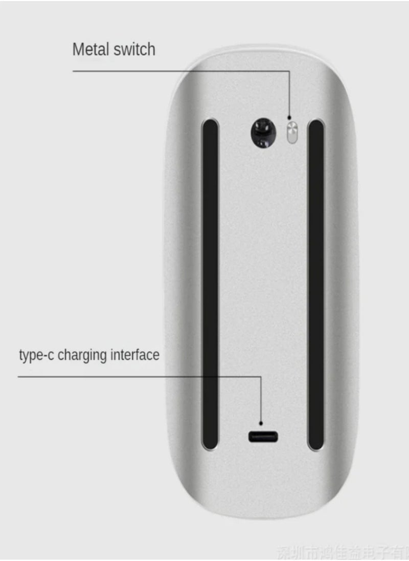 Mouse 3 Wirelessand Rechargeable,Mouse Multi-Touch, Bluetooth Connectivity,Quiet Travel Computer Mouse Ergonomic Design,Ultra-Thin Silent Mouse Multi Arc Touch Mice for Laptop Ipad Mac PC Macbook (White)