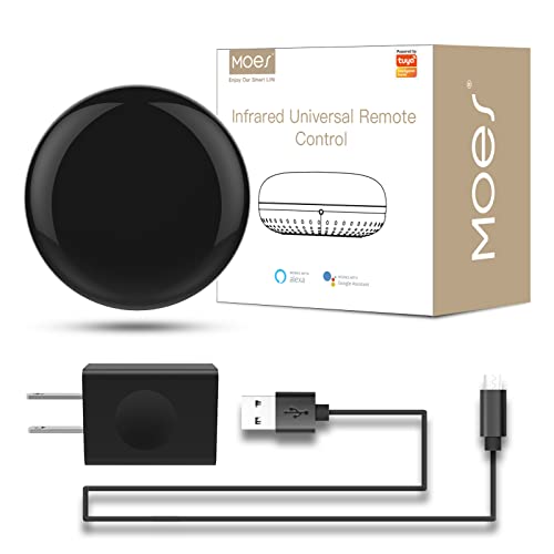 MOES WiFi Smart IR Remote Controller Smart Home Infrared Universal Remote BlasterOne for All Control AC TV DVD CD AUD SAT etcCompatible with Alexa and Google AssistantNo Hub Required