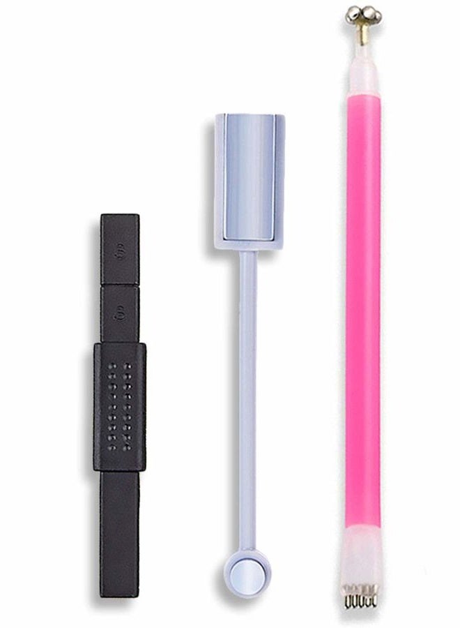 SILPECWEE 3Pcs 3D Cat Eyes Nail Art Magnetic Pen Set Double Head Nail Polish Magnet Stick UV Gel Magic Manicure Tools Cat Eyes Magnet For Nails DIY&Salon - Image 1