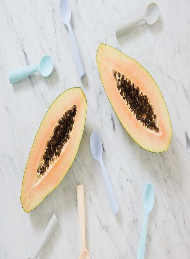 Miniware Silicone Baby Spoon for Training - BPA Free Baby Utensils - Baby Spoons Self Feeding 6 Months | 100% Food Grade Silicone - Modern & Dishwasher Safe Toddler Spoons (Grey and Aqua) - Image 2