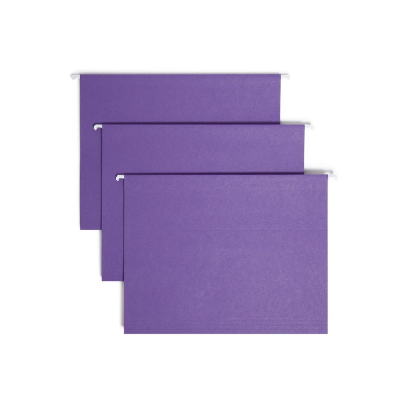 Smead Colored Hanging File Folder with Tab, 1/5-Cut Adjustable Tab, Letter Size, Purple, 25 per Box (64072) (Pack of 1) - Image 2