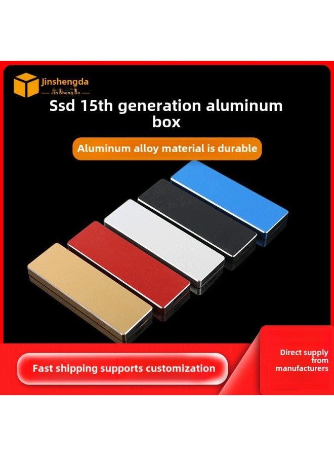 Hard Disk Case M.2 Fifteen Generation Solid State Hard Disk Case Aluminum Alloy Case Mini Hard Disk Case Mobile Hard Disk Case-Color:Silver - Image 1