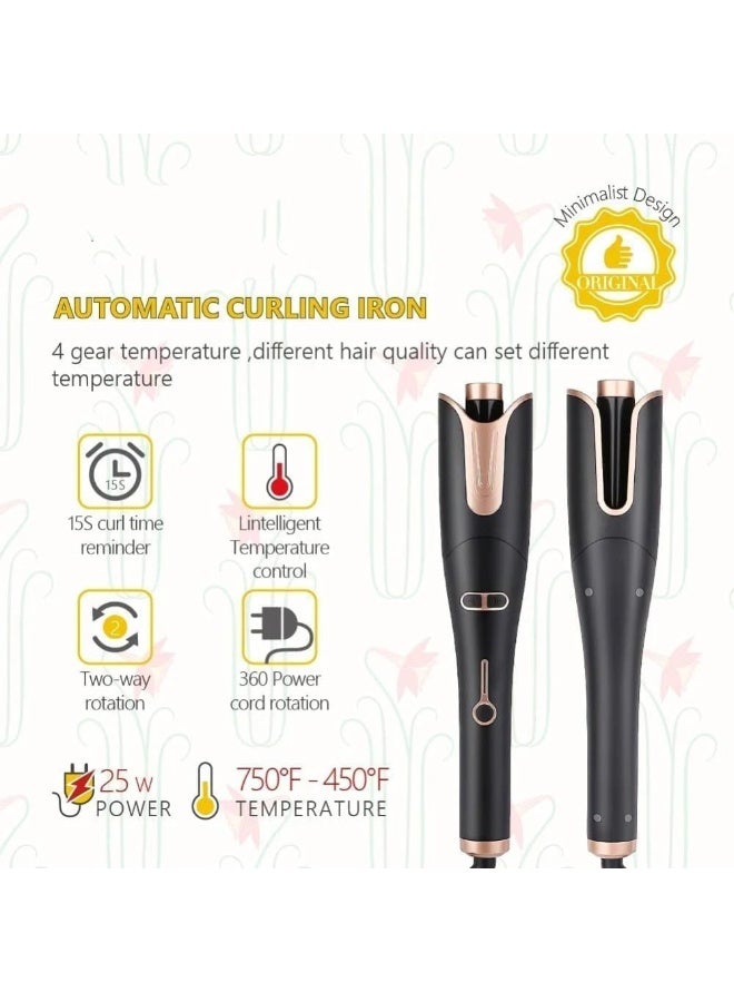 Automatic Hair Curling Iron for Long-Lasting Curls with 1 Inch Ceramic Barrel, Professional Hair Curler with Adjustable Temperature and Timer, Auto Shut-Off and Anti-Scald Protection - Image 4