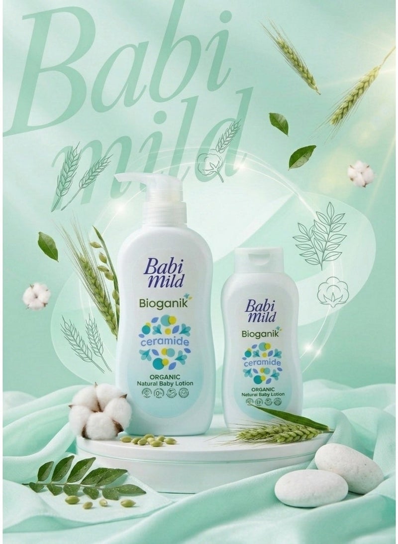 BABIMILD Babi Mild Bioganik Ceramide Organic Natural Baby Lotion – Gentle Touch Skin Barrier Repair & Deep Moisturizing Care (0+ Months)350ml - Image 2