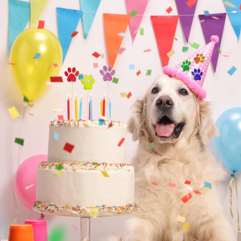 Anwyll Paw Stickers - Paw Prints Stickers 500Pcs 1Inch Puppy Dog Bear Paw Prints Sticker Self Adhesive Sparkling Colorful Paw Patrol Sticker Roll for Birthday Party Envelope Seal Card Gift Packaging - Image 4