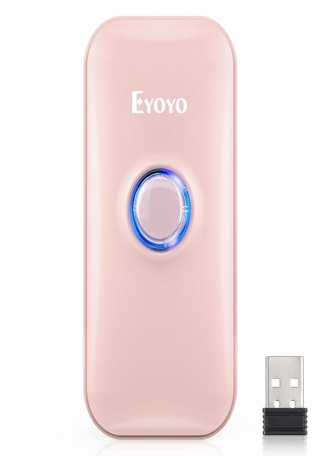Eyoyo Mini 1D Bluetooth Barcode Scanner, 3-in-1 Bluetooth & USB Wired & 2.4G Wireless Barcode Reader Portable Bar Code Scanning Work with Windows, Android, iOS, Tablets or Computers(Pink) - Image 1