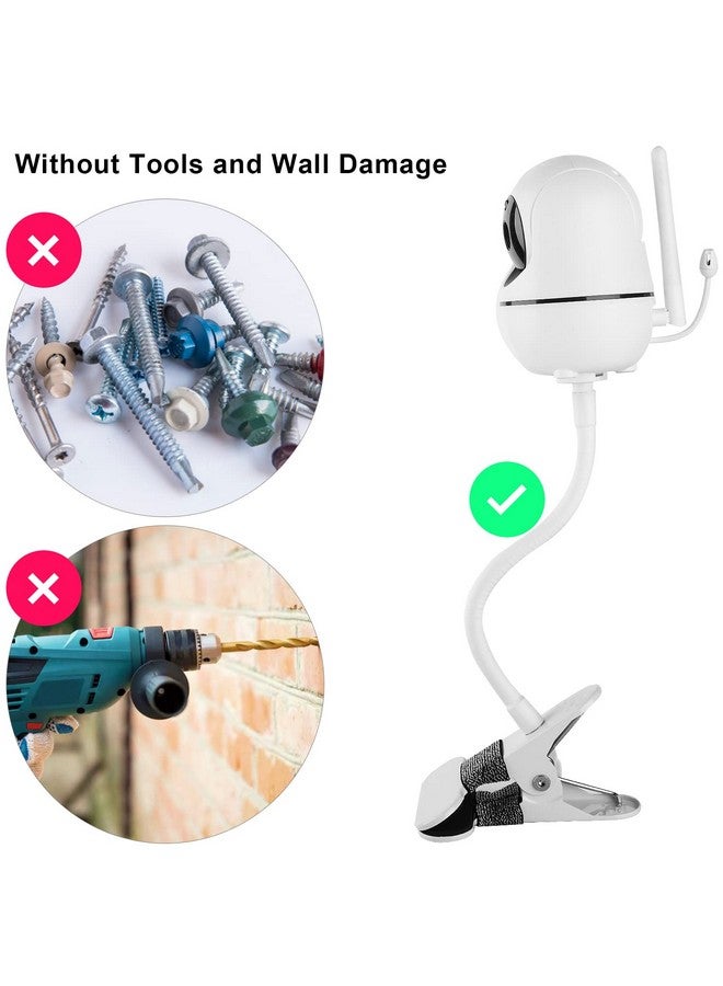 iTODOS Baby Monitor Mount Compatible With Hellobaby Hb65Hb6550Hb6558Hb66Hb248Anmeate Sm935Esm650Bonochchildsfarm Baby Monitor 8Inches Flexible Armattach Your Baby Cam Wherever You Like1Pack - Image 4