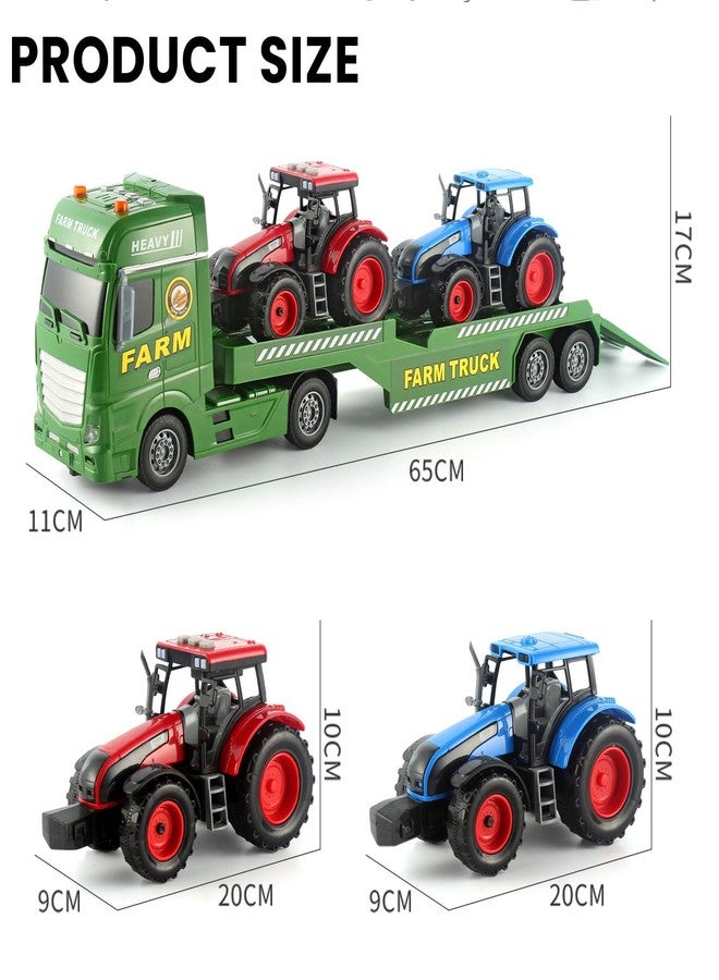 CSDCSD Semi Truck with Tractor Toy, Kids Tractor Set & Truck and Trailer Front Loader -Car Head/18 Wheeler/Light, Toddlers Farm Vehicle Toys for 3 4 5 6 7 8 9 Year Old Boys Girls Birthday Gift - Image 5