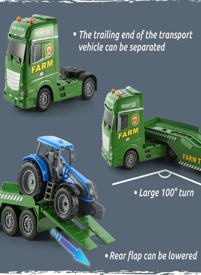 CSDCSD Semi Truck with Tractor Toy, Kids Tractor Set & Truck and Trailer Front Loader -Car Head/18 Wheeler/Light, Toddlers Farm Vehicle Toys for 3 4 5 6 7 8 9 Year Old Boys Girls Birthday Gift - Image 4