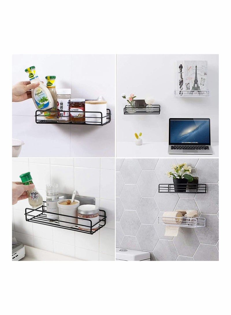 SOLARAE Bathroom Shower Shelf, Bathroom Organizer, Seamless Stickers Bathroom Shelf Stainless Steel Wall Rack for Dorm Toilet Bath and Kitchen, 2 Pack Rack Wall Mounted No Drilling - Image 5