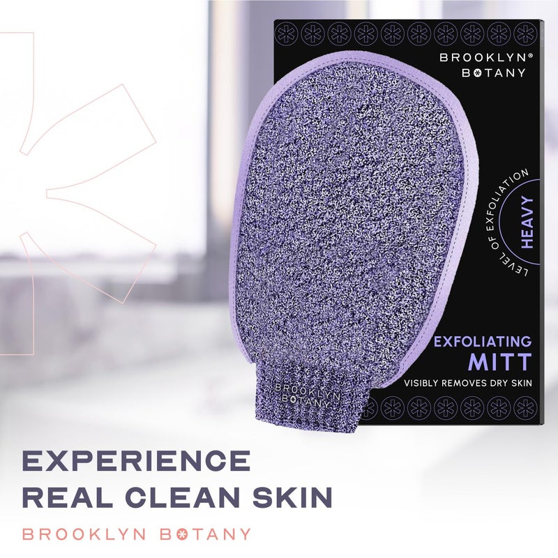 Brooklyn Botany Exfoliating Mitt for Bath and Shower – Heavy Duty Exfoliating Body Scrubber for Massage and Dead Skin Remover for Body – 1 Mitt - Image 2