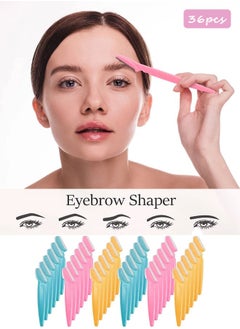 Super ZYouth 36Pcs Cute Eyebrow Razor Ladies Razor for Facial and Body Hair Yellow/Pink/Blue  - Image 1