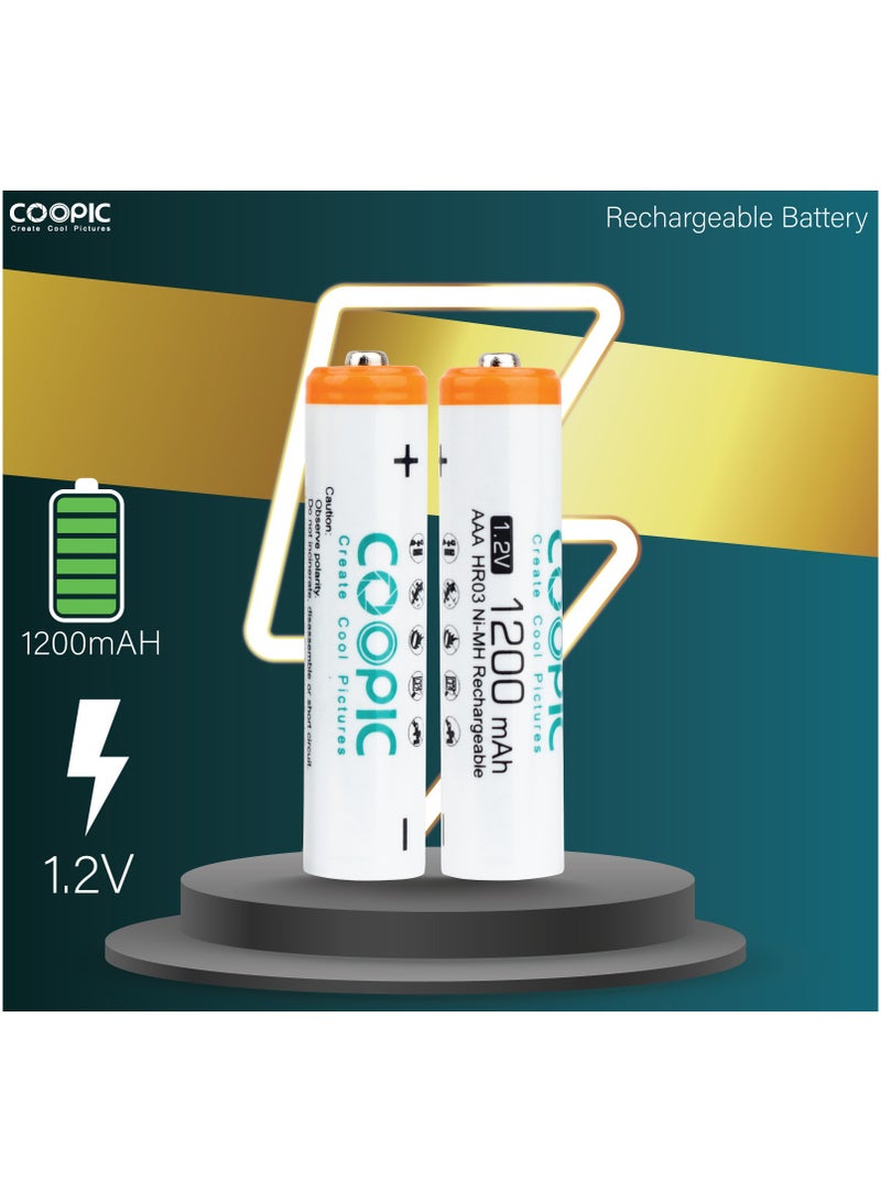 Coopic Rechargeable AAA Batteries, 1200mAh High Capacity Batteries 1.2V HR03 NiMH Low Self Discharge (20pcs) - Image 2