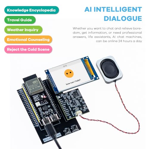 LAFVIN ESP32S3 AI Chatbot Kit, ESP32-S3 Voice Assistant with Dual AI Platforms, 2 inch TFT Display, Wi-Fi & BLE 5.0 for IoT & AI Learning - Image 4
