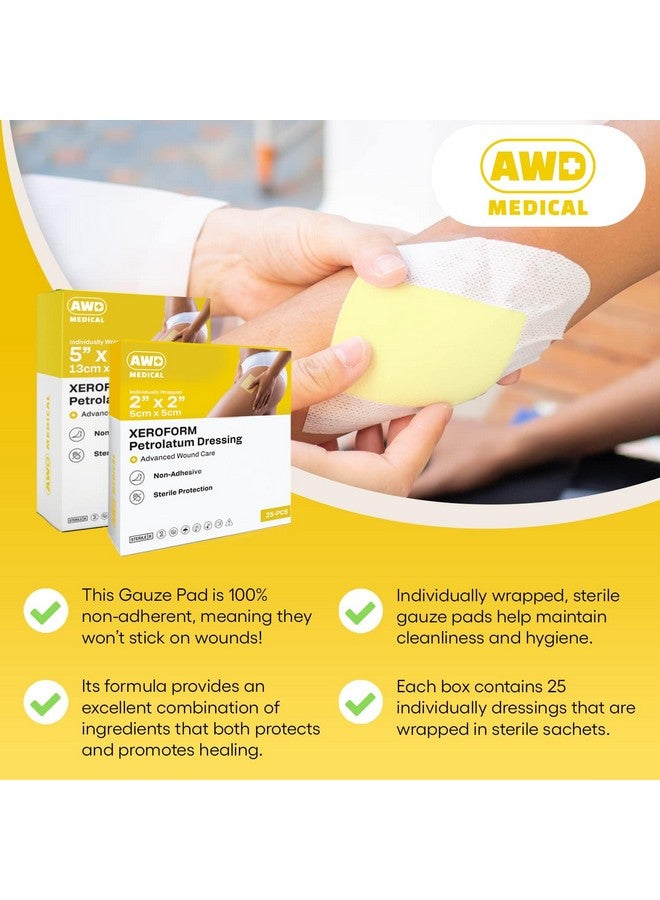 AWD Medical AWD Medical Xeroform Petrolatum Dressing 5x9 - Non-Adhering Gauze Pads - Fine Mesh Gauze Patch Sterile - Healthcare Supplies for Wound Care, Burns, Lacerations, & Skin Grafts Aide (Box of 25, 5"x9") - Image 3
