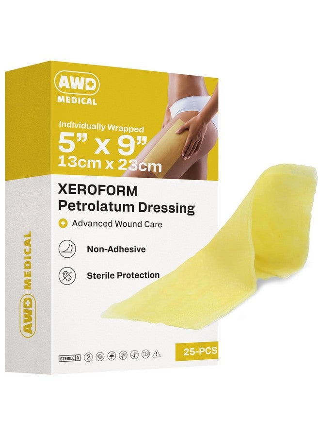 AWD Medical AWD Medical Xeroform Petrolatum Dressing 5x9 - Non-Adhering Gauze Pads - Fine Mesh Gauze Patch Sterile - Healthcare Supplies for Wound Care, Burns, Lacerations, & Skin Grafts Aide (Box of 25, 5"x9") - Image 1