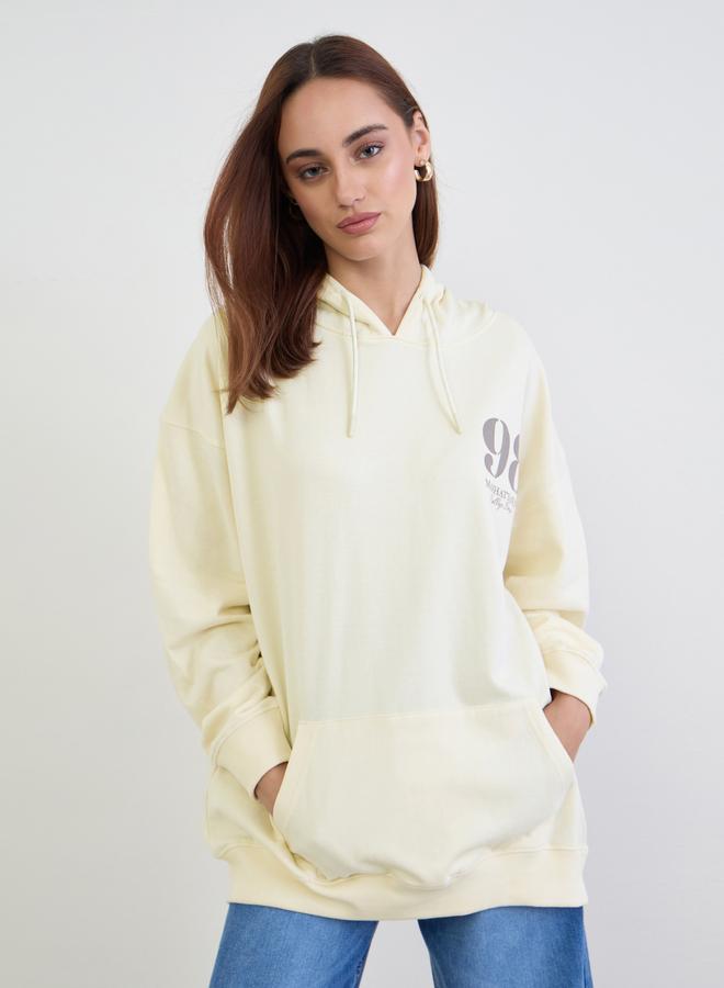 Styli Off White Graphic Print Oversized Hoodie - Image 1