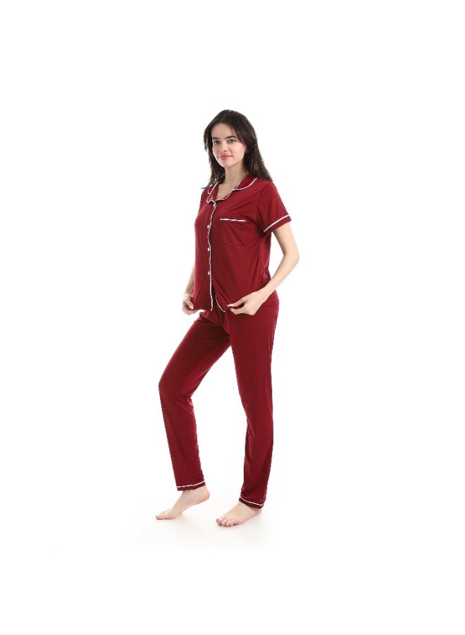Caesar Women's pajamas, soft fabric, with buttons down the front - Image 3