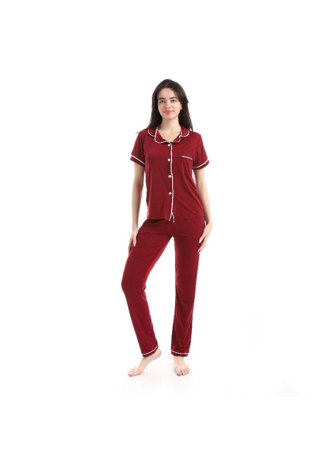 Caesar Women's pajamas, soft fabric, with buttons down the front - Image 2