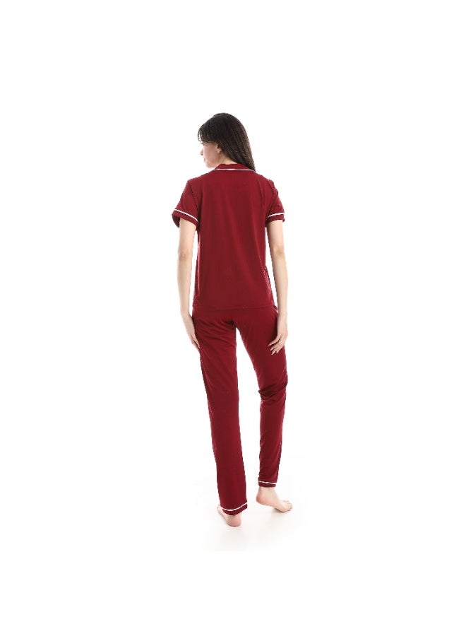 Caesar Women's pajamas, soft fabric, with buttons down the front - Image 5
