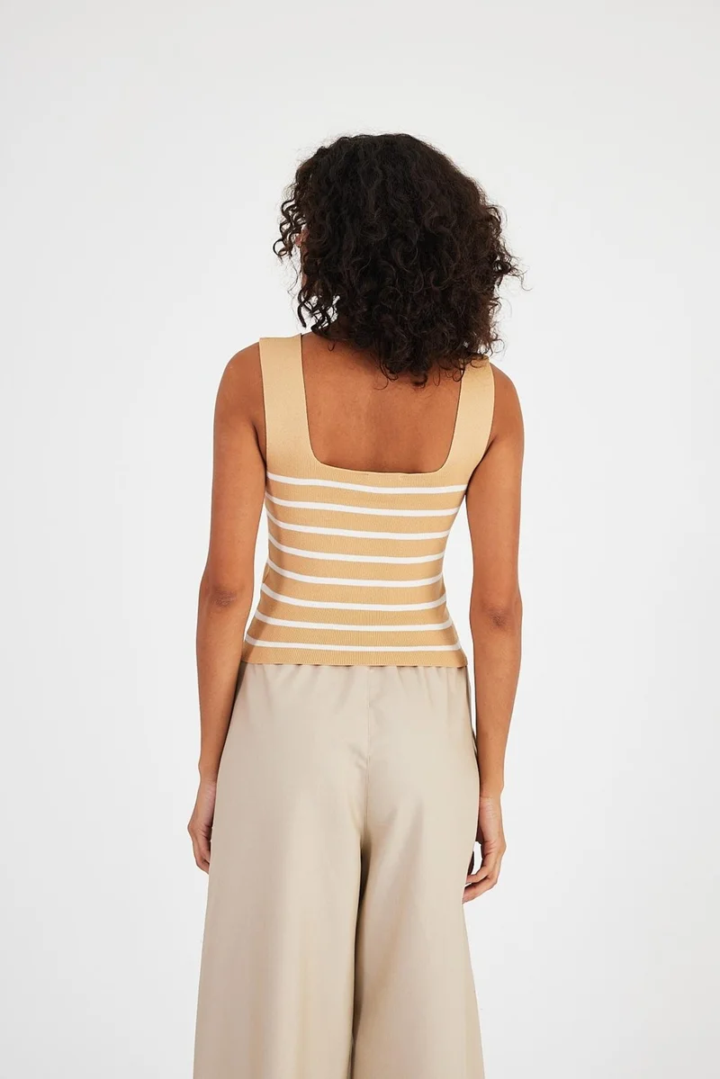الكسندر جاردي Alexandergardı Square Neck Striped Crop ATHLET (A92341-S)