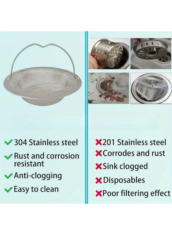 White Stainless Steel Kitchen Sink Filter Strainer 2 Pack - Image 4