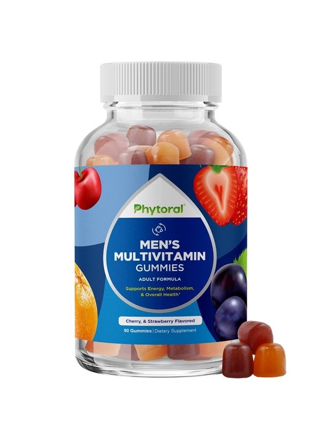 Phytoral Natural Multivitamin for Men Gummies with Zinc - Men's Multivitamin Gummy with Vitamin D C A & Biotin - Mens Multivitamins Gummies with Vitamin B6 & Vitamin B12 for Full Mens Health Supplement  - Image 1