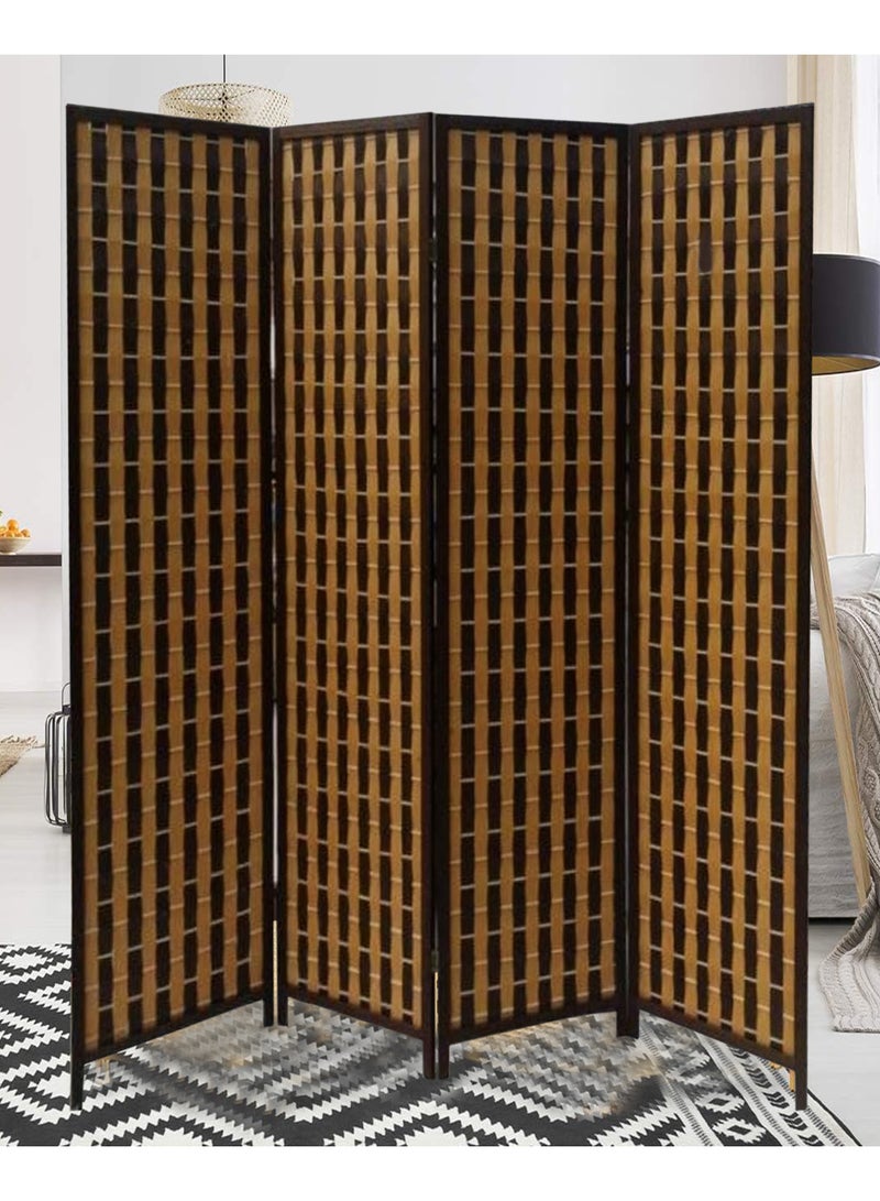 Living Room Divider 4 Panel Room Partition, Foldable Freestanding 180*180 CM - Image 1