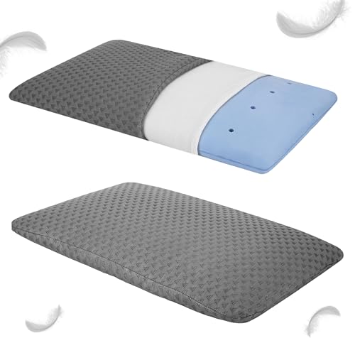 Dormyo Ultra Slim Pillow - Memory Foam for Sleeping - Ultra Thin for Neck Pain Relief - Thin Cervical for Neck Support - Thinnest Orthopedic (1,Liora, 25.5" x 16.5" x 1") - Image 1