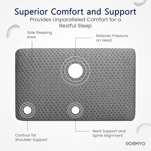 Dormyo Ultra Slim Pillow - Memory Foam for Sleeping - Ultra Thin for Neck Pain Relief - Thin Cervical for Neck Support - Thinnest Orthopedic (1,Liora, 25.5" x 16.5" x 1") - Image 2