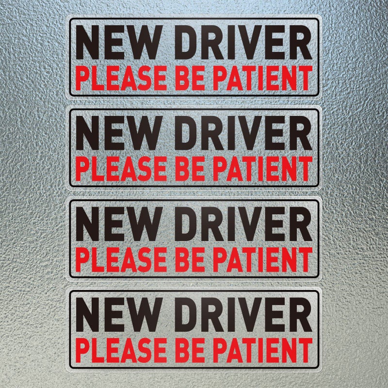 YIKIADA New Driver Stickers 12  4 Inches Internal Use Please Be Patient Student Driver Cling Driving Gifts Warning Keep Distance Sign for Car Vehicle Windows Door Decals 4 Pack