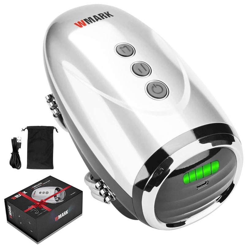 colorski كولور سكي جهاز تدليك الشعر الاحترافي بدون سلك جهاز تدليك محمول باليد اهتزازي للرقبة والساقين واليدين والوجه جهاز تدليك بـ 2 عقدة تدليك 2600 مللي أمبير فضي