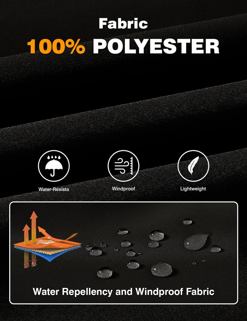 TBMPOY Men's Black Lightweight Bomber Jackets Light Windbreaker Casual Stylish Fall Golf Dress Business Varsity Black S - Image 3