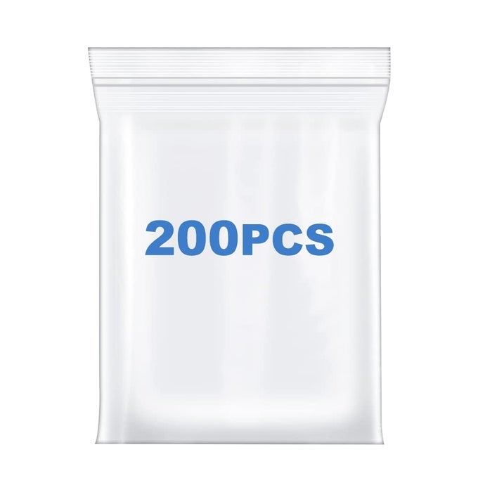 200 PCS 1 X 1 THICK 4 MIL SMALL CLEAR ZIP POLY BAGS PLASTIC RECLOSABLE ZIP SEAL LOCK BAGS HEAVYDUTY NECKLACE RING COIN BEADS JEWELRY PILL ZIPPER BAG