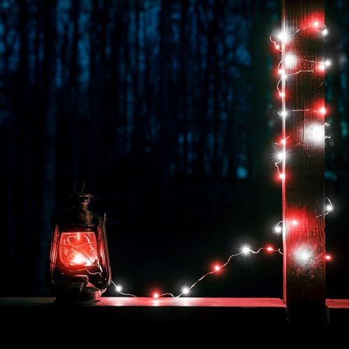 BOSSERN 4 Pack 60 LED Fairy Lights Battery Operated with Timer 20FT Waterproof String Lights Indoor Outdoor Cuttable Battery Light for Bedroom Wedding DIY Centerpiece Christmas Decorations Red and White - Image 3