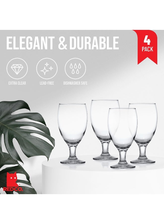 Red Co. Set of 4 Clear 20 Oz Short Stem All Purpose Glass Drinking Goblets - Image 2