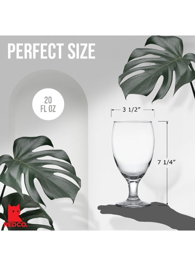 Red Co. Set of 4 Clear 20 Oz Short Stem All Purpose Glass Drinking Goblets - Image 5