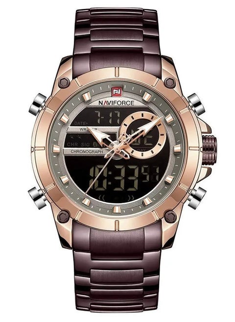 Naviforce NF9163 Metal Analog/Digital Wrist Watch for Men's