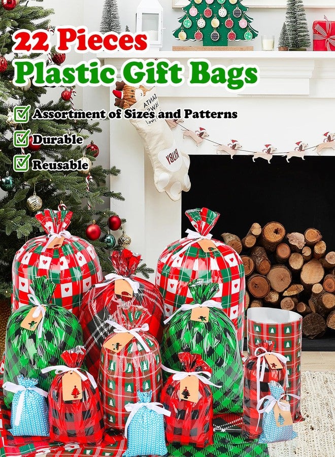VIMUSFUN Christmas Gift Bags Assorted Sizes, 22pcs Drawstrings Christmas Bags For Gifts - Image 5