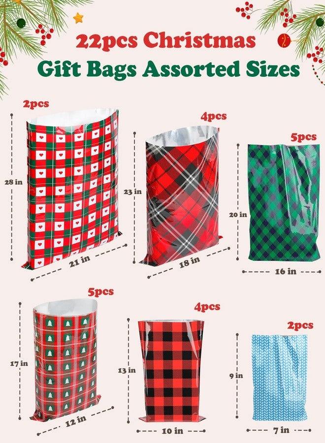 VIMUSFUN Christmas Gift Bags Assorted Sizes, 22pcs Drawstrings Christmas Bags For Gifts - Image 2