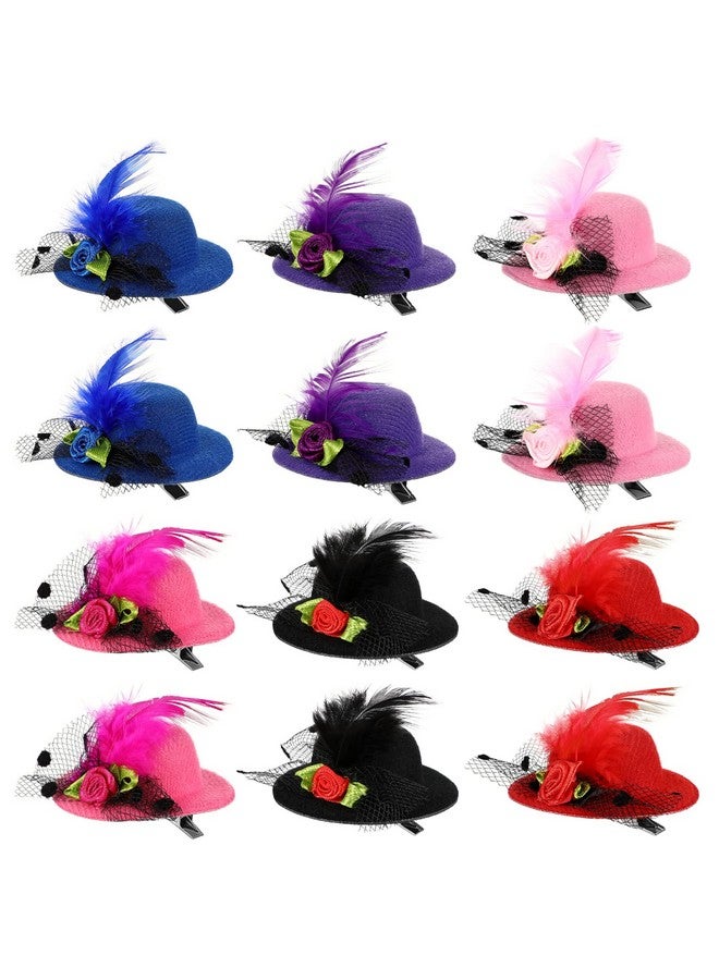 Toddmomy Oddmomy 12Pcs Mini Hat Hair Barrettes Mini Hat Hair Clips Kids Hair Clips Small Hat Hair Clips Girls Hair Decorations For Girls Toddler Costume Accessory (Random Color) - Image 2